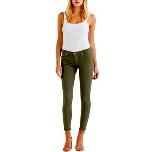 7 For All Mankind Skinny Jeans Sz 24 Olive Green